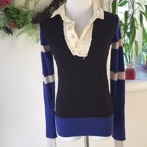 Layered Free People Rugby Sweater